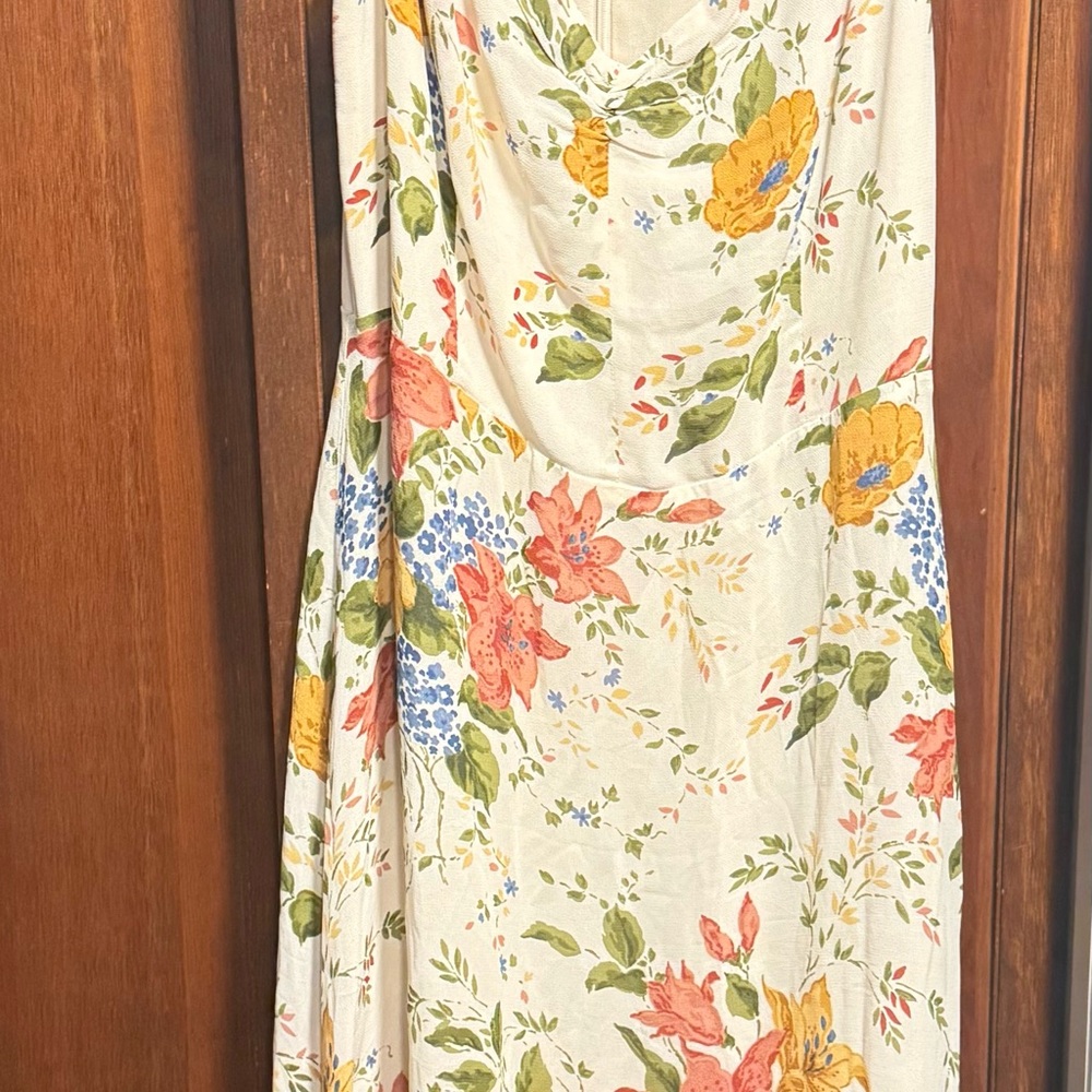 Reformation Cream Floral Dress